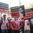 BANGKOK - JANUARY 13 2014: Protesters against the government ral