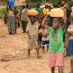 DR CONGO - NOV 2ND : Refugees cross from DR Congo into Uganda at