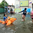 BANGKOK, THAILAND - NOVEMBER 17 : Flooding in Bangkok, Thailand