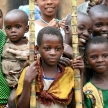 DR CONGO - NOV 2ND : Refugees cross from DR Congo into Uganda at