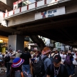 BANGKOK - JANUARY 13 2014: Protesters against the government ral