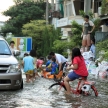 BANGKOK, THAILAND - NOVEMBER 17 : Flooding in Bangkok, Thailand