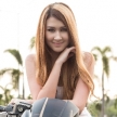 Cute Asian Girl With Motorbike