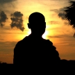 Budhist Monk Silhouette