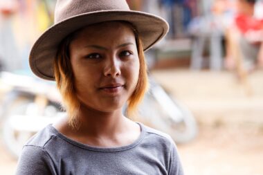 CHIN STATE, MYANMAR - JUNE 18 2015: Pretty lady in the recently opened for tourists Chin State Mountainous Region, Myanmar (Burma)