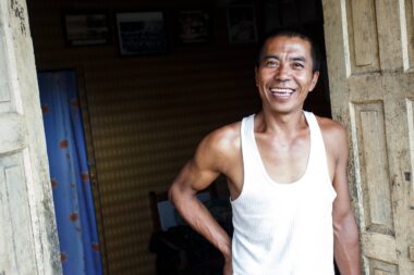 HAKHA, MYANMAR - JUNE 19 2015: Local man in the Hakha region in Chin State, Myanmar.