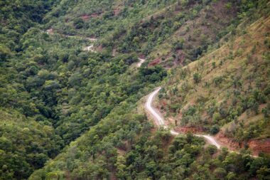 Dirt Road Leading Through Chin State Mountainous Region, Myanmar (Burma)