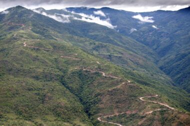 Dirt Road Leading Through Chin State Mountainous Region, Myanmar (Burma)
