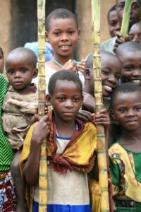 DR CONGO - NOV 2ND : Refugees cross from DR Congo into Uganda at the border village of Busanza in Kisoro district on 2nd November 2008